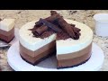 Triple Layer Chocolate Mousse Cake No-bake & Super Easy to Make 免焗三层巧克力蛋糕