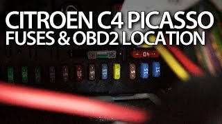 Citroen C4 Picasso fuses and OBD2 diagnostic port location