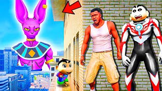 Franklin and Shinchan & Pinchan play HIDE AND KILL with Squid Game Doll In GTA 5