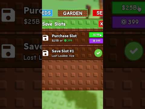 SAVE SLOTS is FINALLY HERE in GROW A GRDEN #shorts #growagarden #roblox