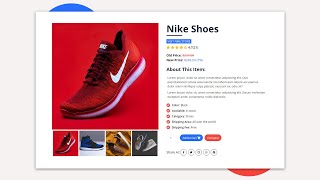 Product Detail Page Design With Image Slider | HTML, CSS & Vanilla JS