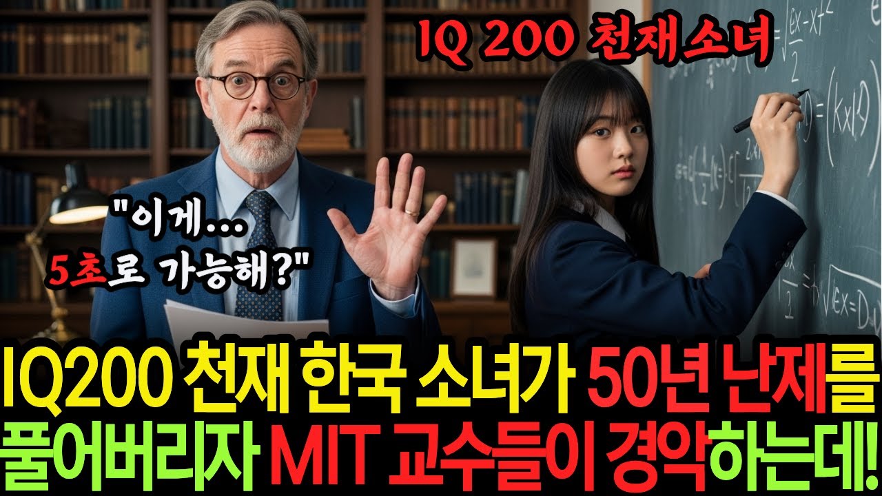 IQ 200 천재 한국 소녀가 50년 난제를 5초 만에 풀어버리자 MIT 교수들이 경악하는데!