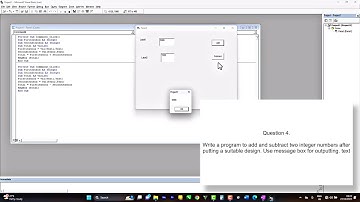 Visual Basic Language - Add and subtract two integer numbers and Use message box for outputting