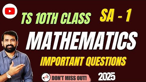 10th Class Maths SA 1 Important Questions 2025 || 10th Class Maths Important Questions