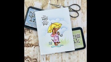 Clean & Simple One-Layer Card | Rainy Day Doxie | Newton