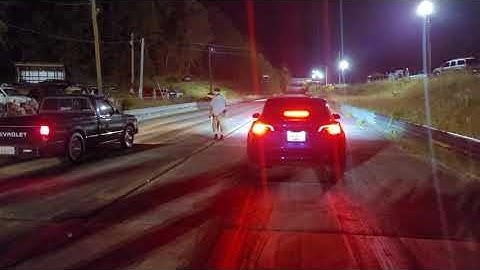 💥FINALS ROUND💥 Powder-puff class. Tesla model 3 p vs built s10 with slicks and 150 shot of nitrous