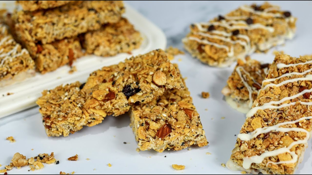 Barritas de cereales caseras para picar entre horas sin renunciar