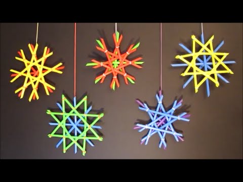 Straw Snowflakes  DIY Winter Decor  Crafts For Kids 