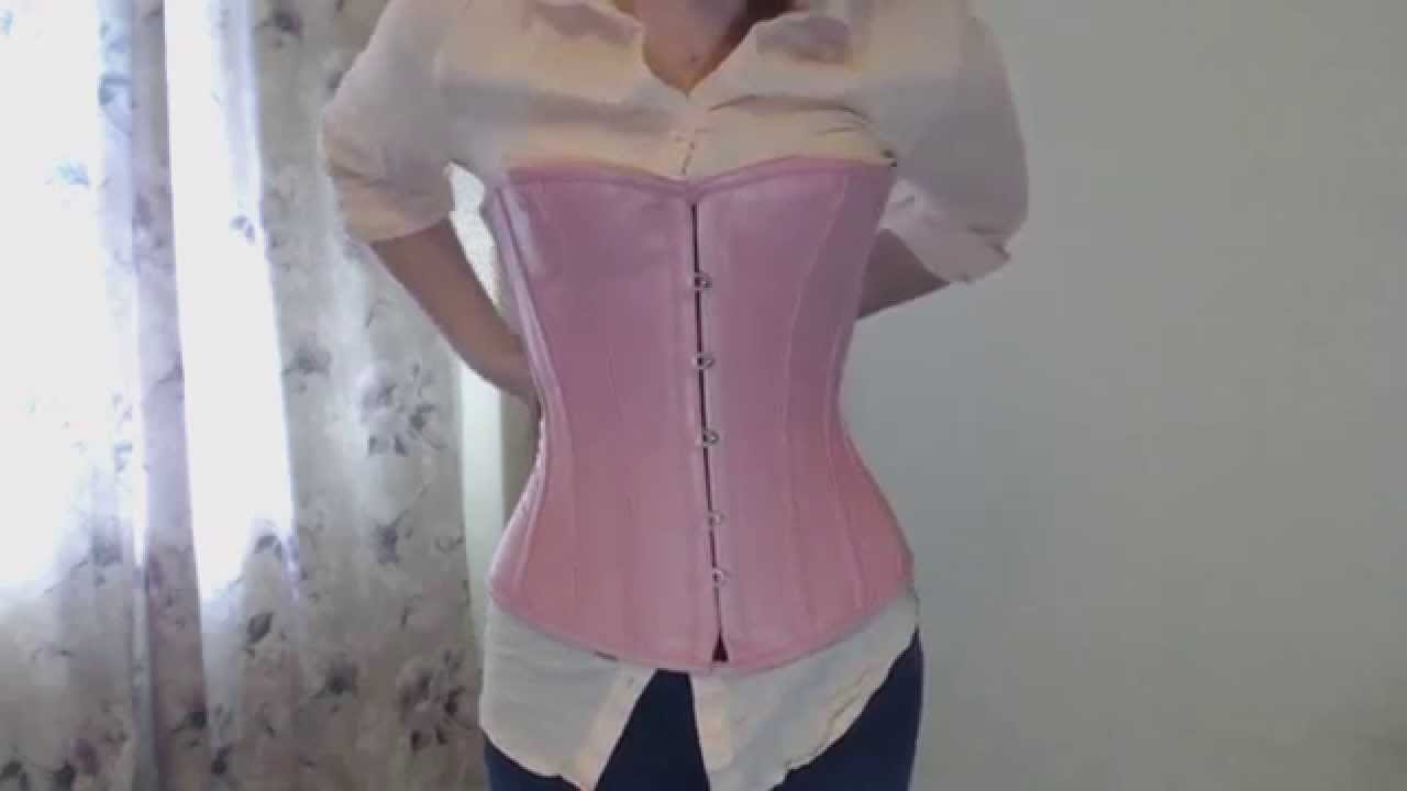 Baby pink quality real leather corset cupless top Corsettery YouTube