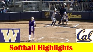 #8 Washington vs #20 California Softball Game 1 Highlights, April 19 2024