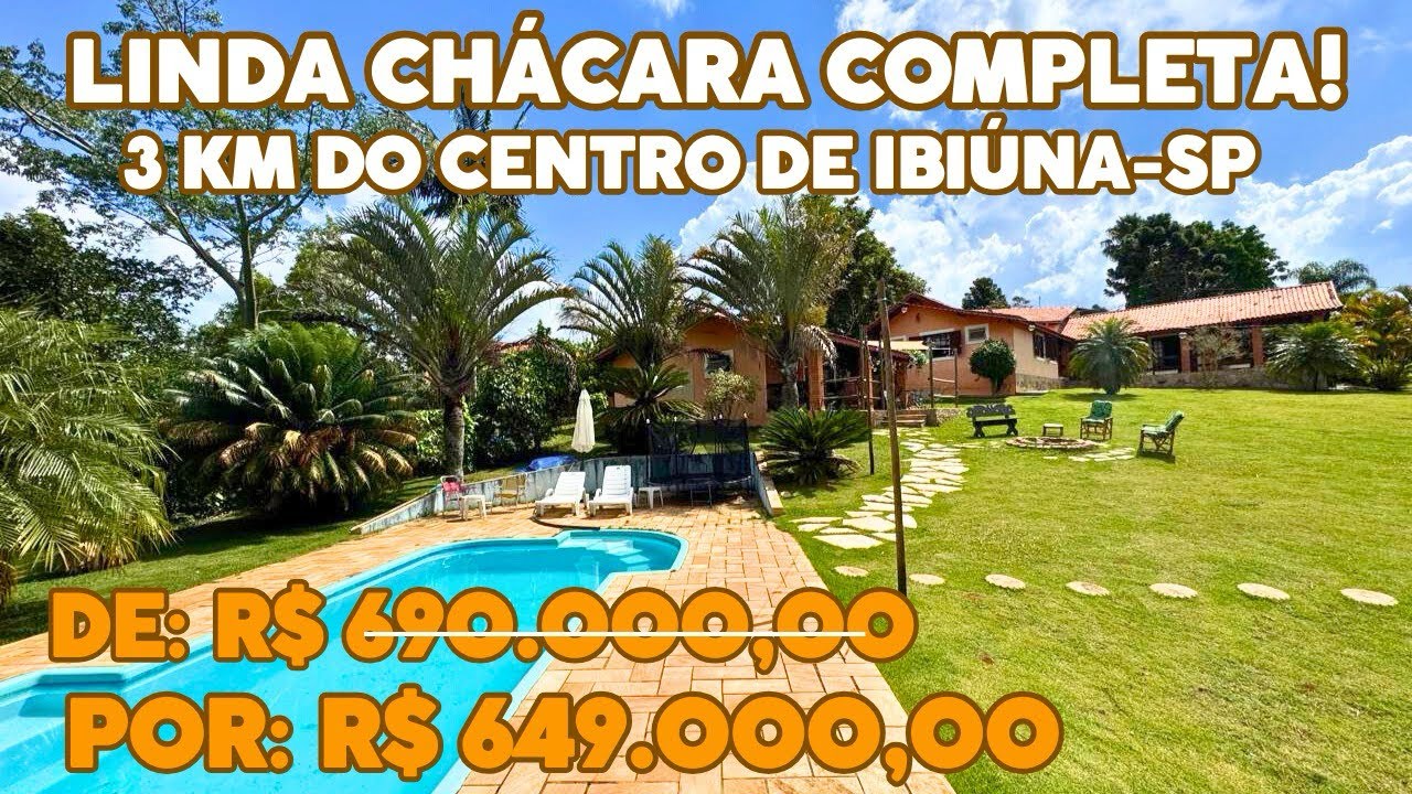 Linda chácara COMPLETA 2.000 M² PISCINA BOA! 3 KM DO CENTRO POR APENAS 649.000 #paz #vida #natureza 