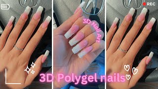 NAILS WITH 3D TEXTURED NAIL DESIGN | POLYGEL APPLICATION | BEGINNER FRIENSL ✨