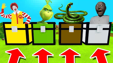 Minecraft PE : DO NOT CHOOSE THE WRONG CHEST! (Ronald Mcdonald, Grinch, Anaconda & Granny)