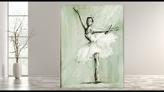 Step by step/4 Colour Painting  for beginner /Dancing Ballerina/ Painting wit Acrylic/ MariArtHome