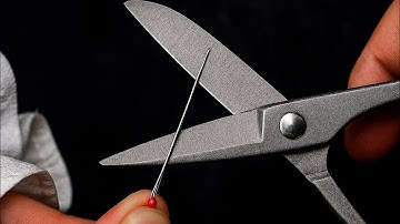 Dull scissors? Fix them with a needle ✂️🧵