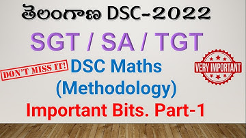 TS DSC MATHS METHODOLOGY PART 1 IMPORTANT BITS IN ENGLISH Exam Preparetion in English