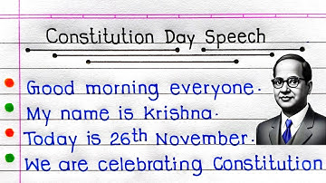 10 Lines Speech On Constitution Day In English | Speech On Constitution Day Of India |