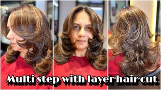 How to : Multi step Haircut || step layered Hair cut || short layer haircut | step hair cut tutorial