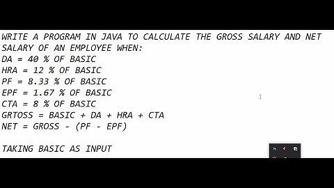 Gross salary and net salary of an employee || easiest way ||java || Pavan solutions ||