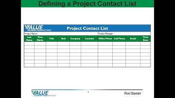 Module 6 - Creating a Project Contact List - Value Generation Partners