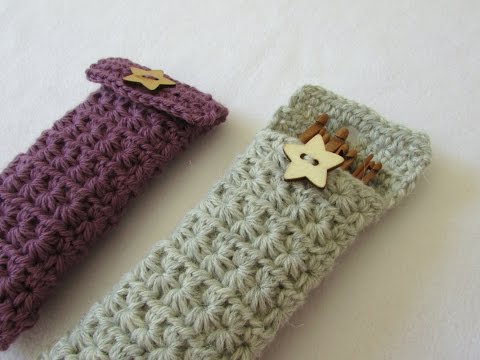 How to crochet a star stitch crochet hook case / holder