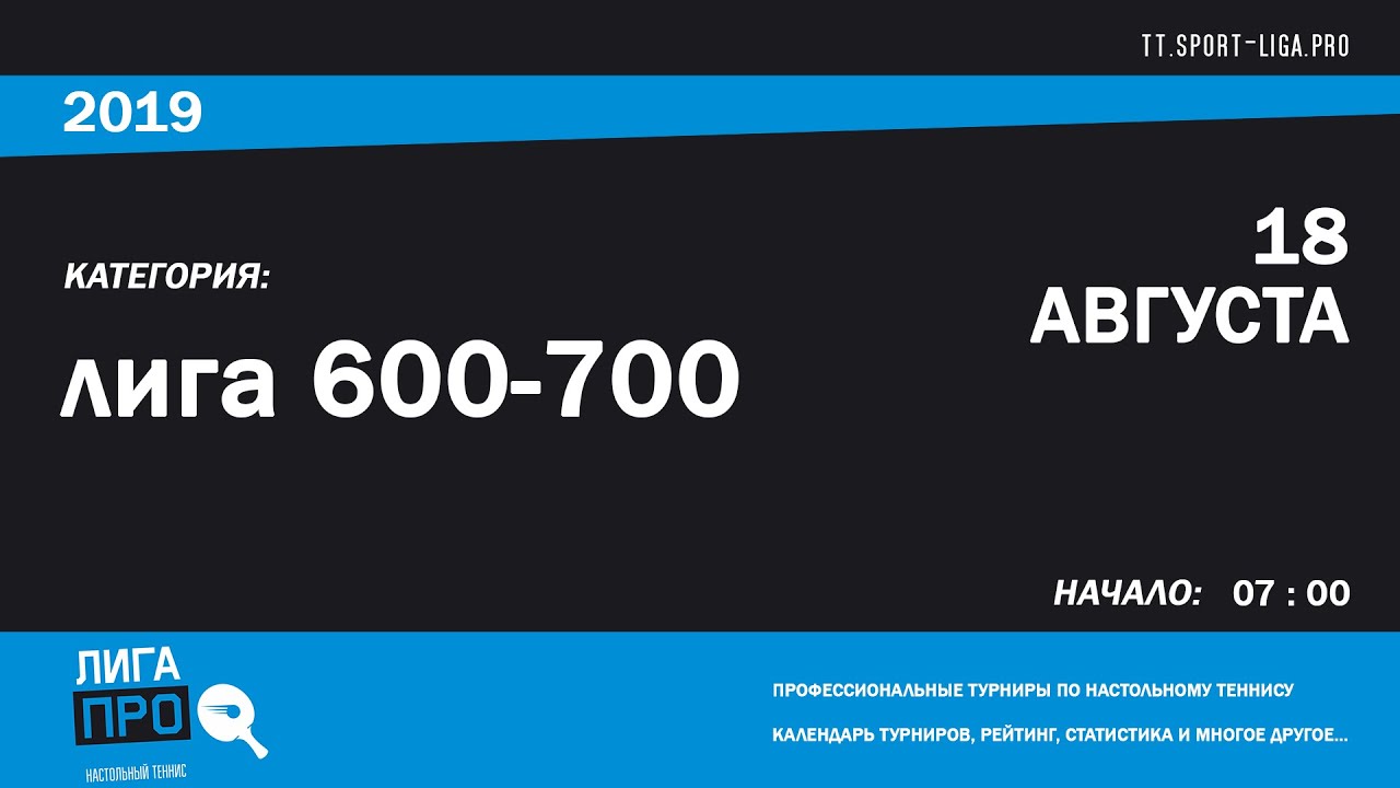 Настольный теннис. Лига Про. Турнир 18 августа 2019г. Муж. Рейтинг 600-700 promise rings