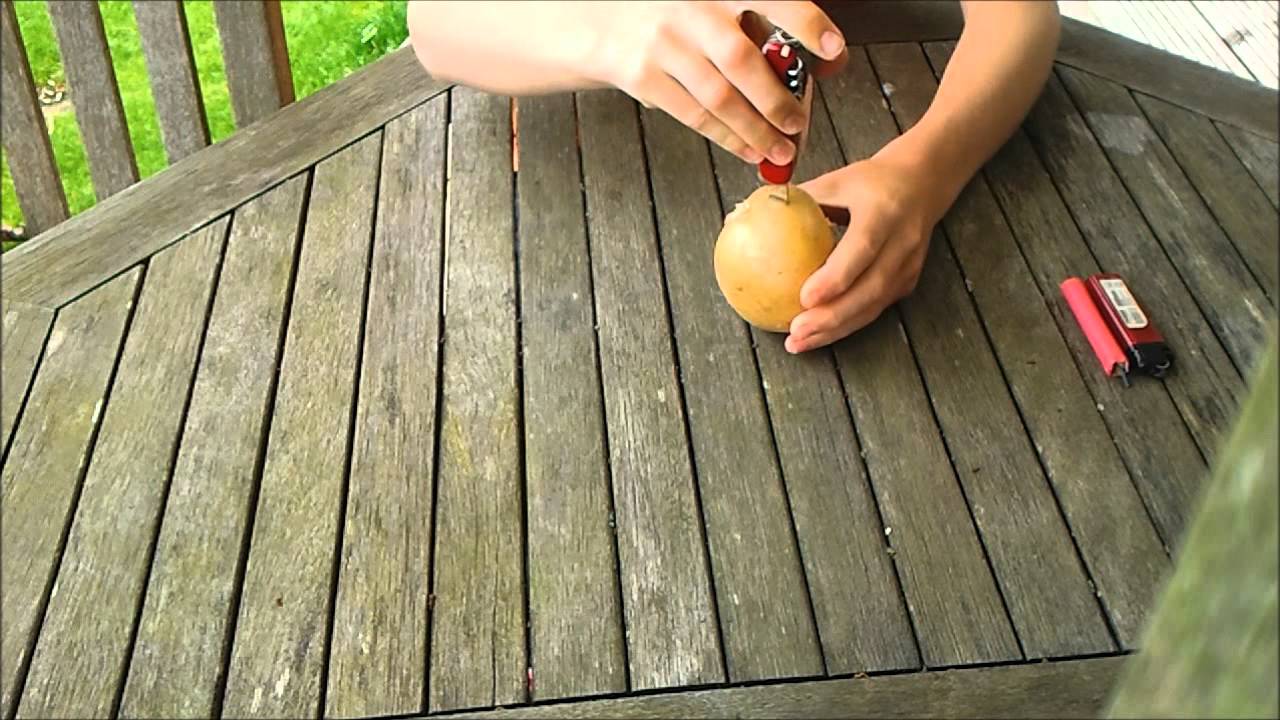 How to make a Potato Bomb and lighting it! YouTube