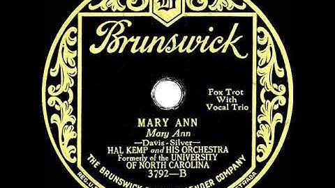 1928 Hal Kemp - Mary Ann (with vocal trio)