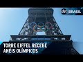 Anéis olímpicos são instalados na Torre Eiffel a 49 dias dos Jogos de Paris | SBT Brasil (07/06/24)