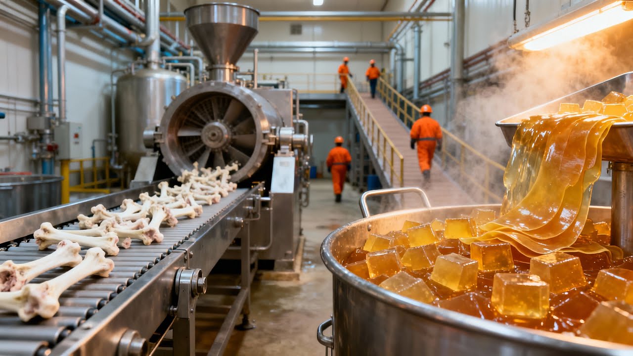 GÉLATINE EN POUDRE 🦴 | Comment des OS deviennent un dessert en USINE géante