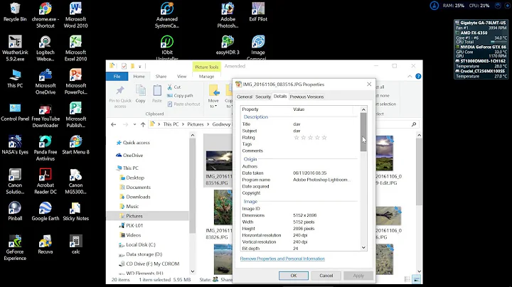 Finding EXIF data about your images in Windows