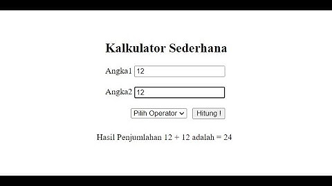 Membuat Kalkulator Sederhana // PHP