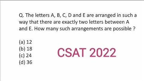 The letters A, B, C, D and E are arranged in such a way that there are exactly two letters between