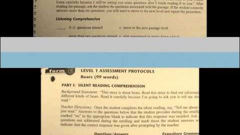 Informal reading inventory video