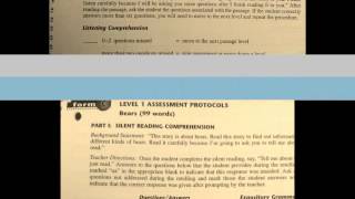 Informal reading inventory video