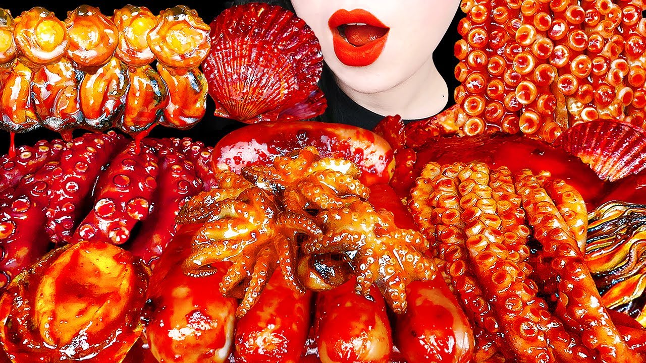 ASMR MUKBANG) Spicy FLEX Seafood Boil Octopus, Enoki Mushroom, Sausage Crab Cooking&Eating Korean 먹방