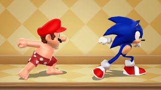 Mario Party 9 Step It Up - Mario vs Sonic vs Tails vs Spongebob (Master CPU)