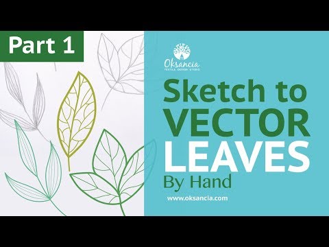 How to turn a sketch into a vector in Adobe Illustrator. How to draw vector leaves tutorial.