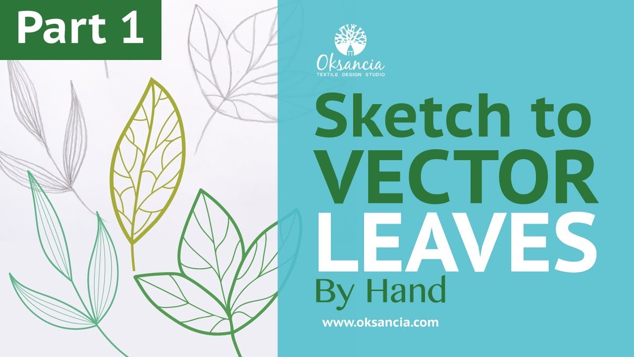 How to turn a sketch into a vector in Adobe Illustrator. How to draw vector leaves tutorial.