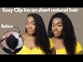 CURLS QUEEN 24 INCHES NATURAL CURLY CLIP INS ON SHORT NATURAL HAIR