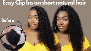 CURLS QUEEN 24 INCHES NATURAL CURLY CLIP INS ON SHORT NATURAL HAIR by TATIAUNNA 8,167 views 1 year ago 8 minutes, 4 seconds