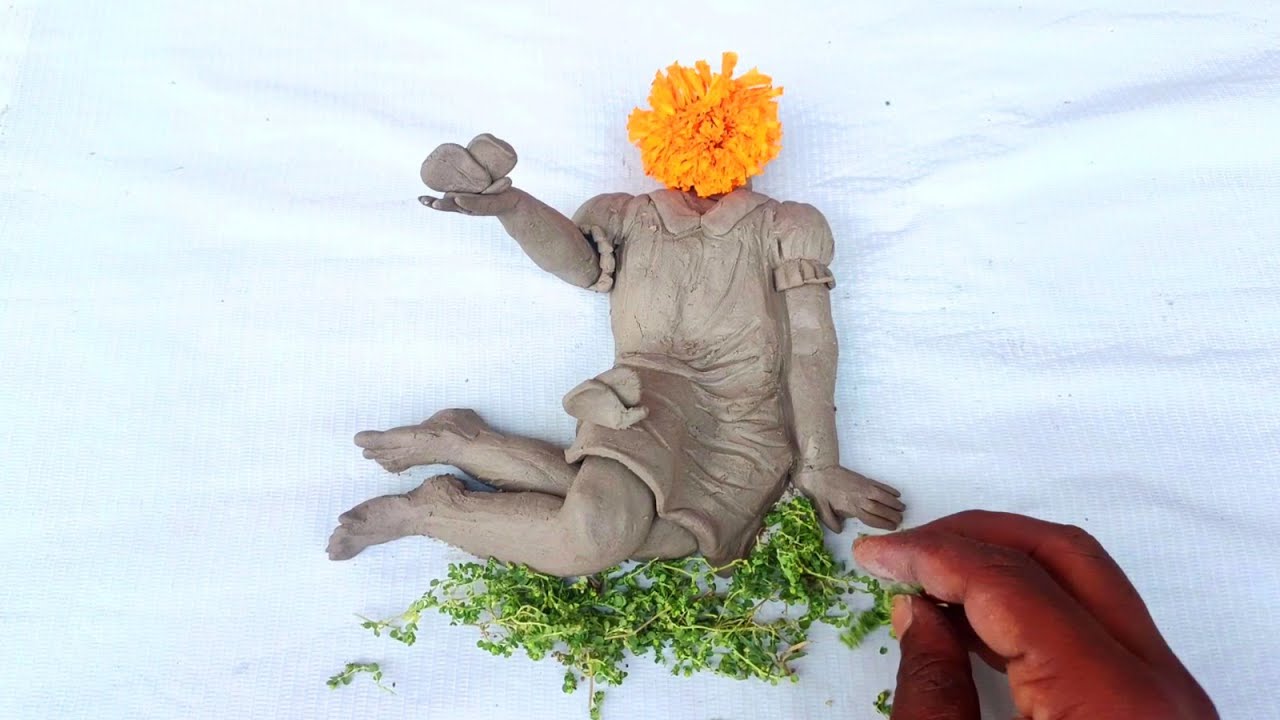 How to Make a Girl Art | Beautiful Women Free Hand Design | Clay Art ...