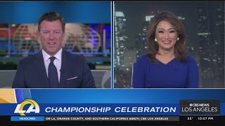 Hollywood Sign Turns Into 'Rams House' Sign In Celebration Of Super Bowl LVI Victory Transparent Rams House Logo