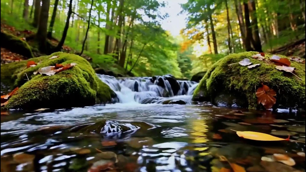 Natural Flowing Water with Bird Sounds Soundscape for Sleep