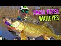 Jigging UPSTREAM For SMALL River Walleyes