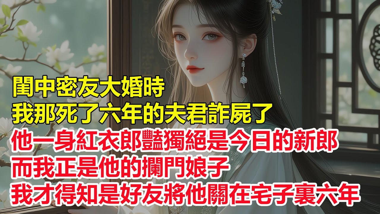 閨中密友大婚時，我那死了六年的夫君詐屍了，他一身紅衣郎豔獨絕是今日的新郎，而我正是他的攔門娘子，我才得知是好友將他關在了宅子裏...