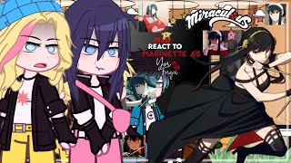 Mlb react to marinette as Yor Forger|Gacha club|MlbxSpyxfamily1/1🇺🇲🇧🇷Special 100 subs