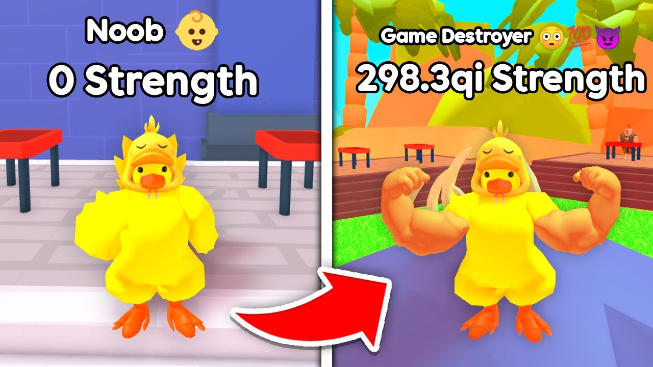 I Beat Arm Wrestle Simulator as a NOOB in Roblox