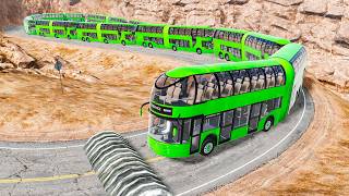 Longest Double Decker Bus VS Speed Bumps | BeamNG Drive
