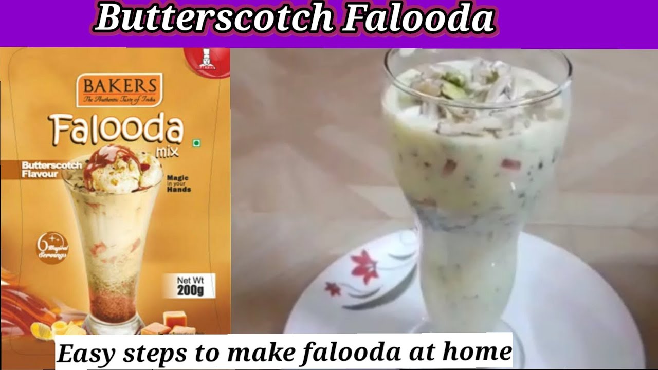 Bakers Butterscotch falooda icecream//How to make falooda at home